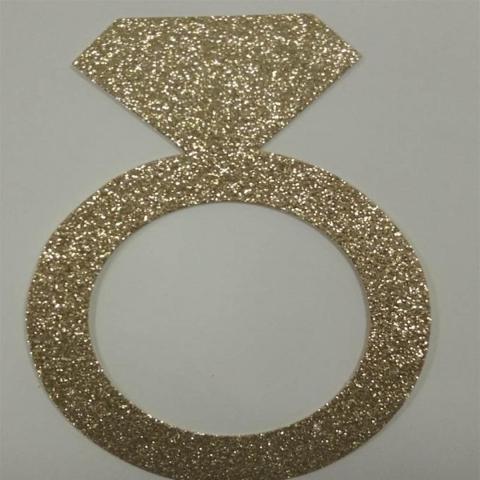 Schitter Kartonnen Ring schitteren de Gouden Kleur van Papierbrieven voor het Decor van de Verjaardagscake